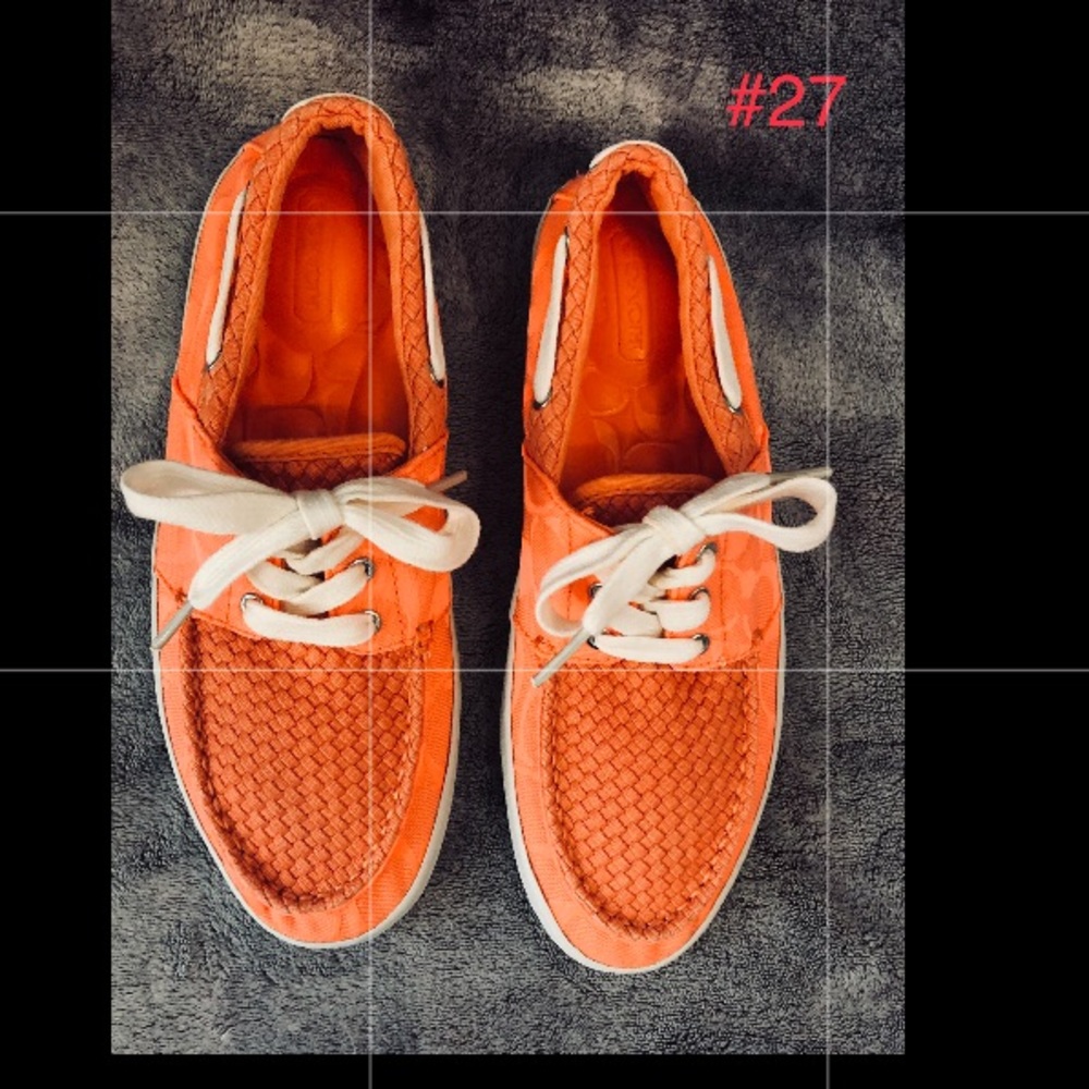SOLD✅✅ New Coach Signature Malania Canvas Boat Shoes Sz 6.5